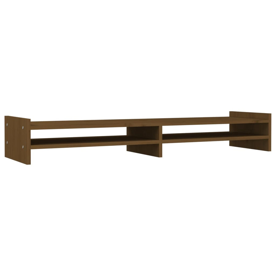 Monitorstandaard 100x27x15 cm massief grenenhout honingbruin 100 x 27 x 15 cm Honingbruin