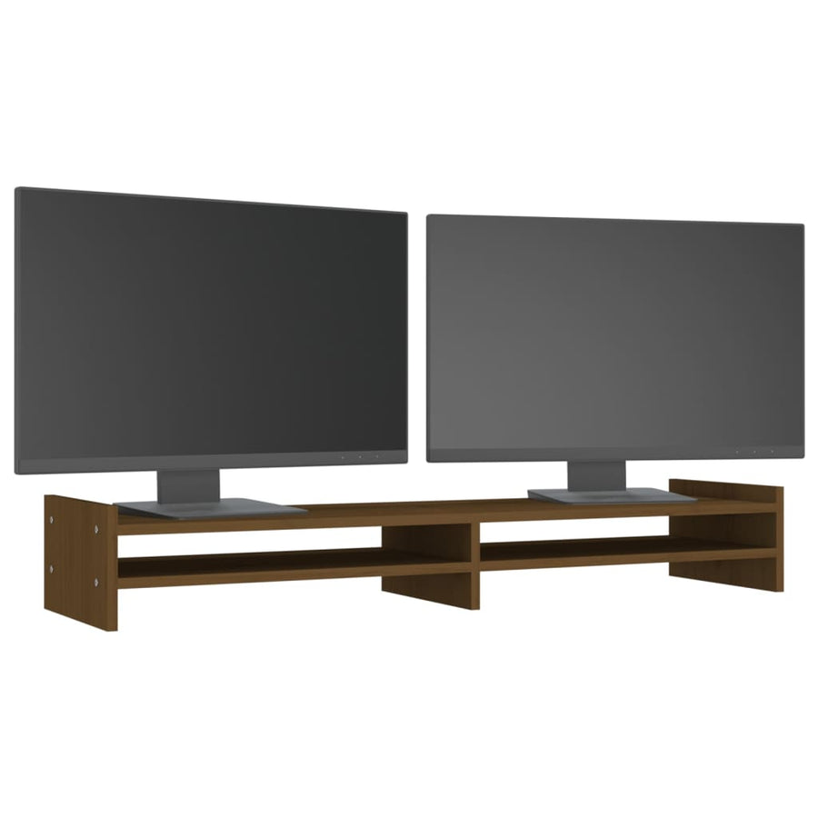 Monitorstandaard 100x27x15 cm massief grenenhout honingbruin 100 x 27 x 15 cm Honingbruin