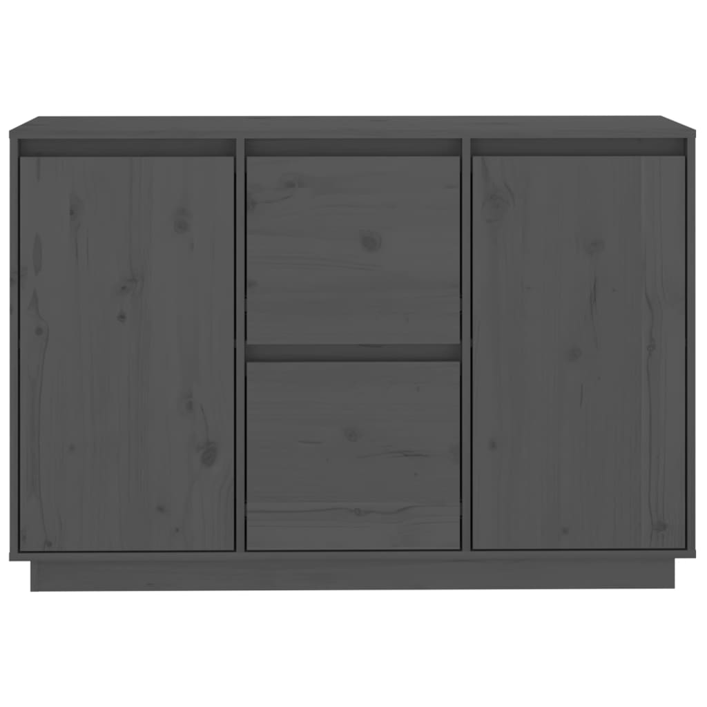 Dressoir 111X34X75 Cm Massief Grenenhout Grijs