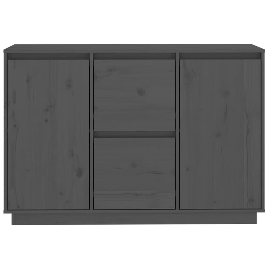 Dressoir 111X34X75 Cm Massief Grenenhout Grijs