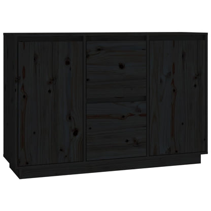 Dressoir 111X34X75 Cm Massief Grenenhout Zwart