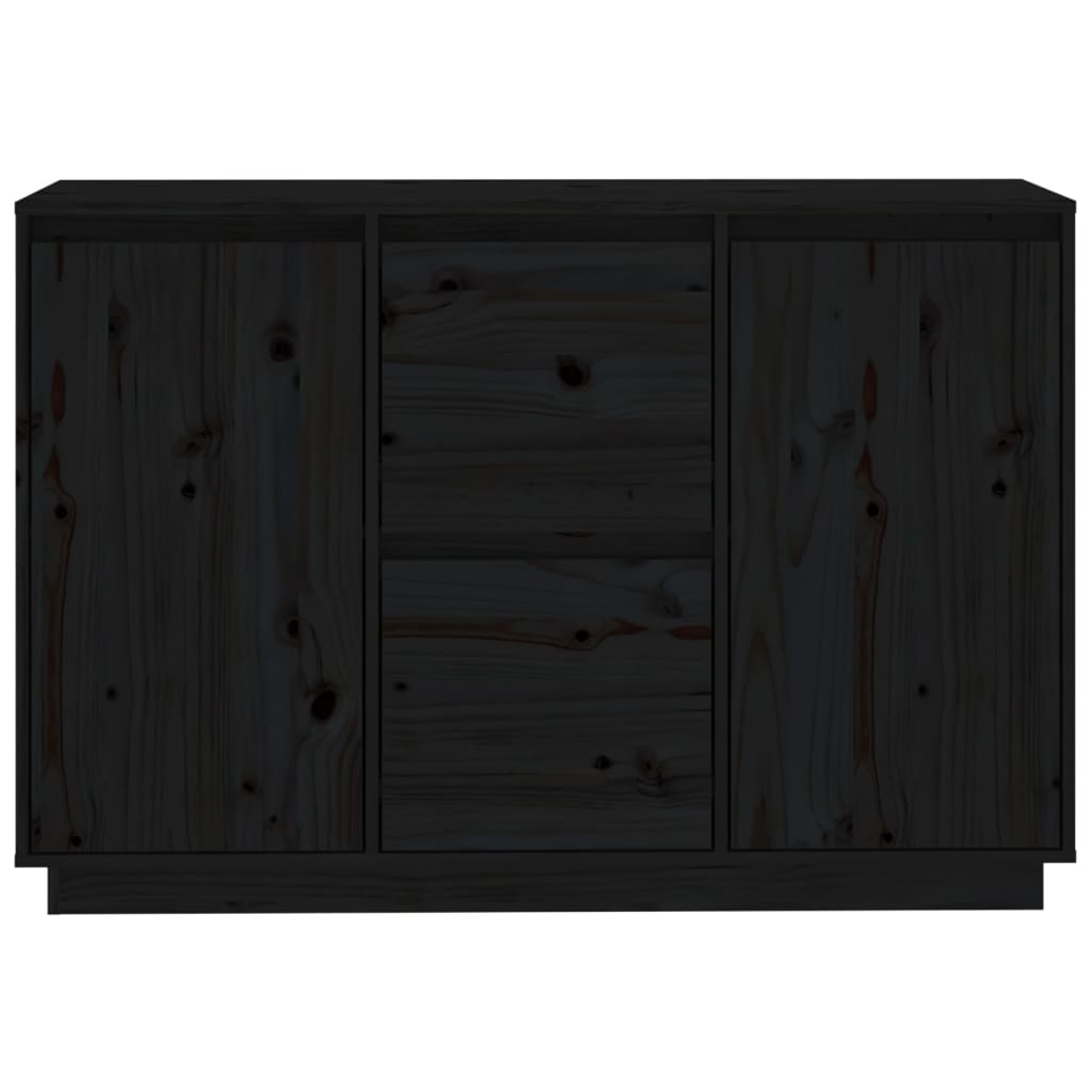 Dressoir 111X34X75 Cm Massief Grenenhout Zwart