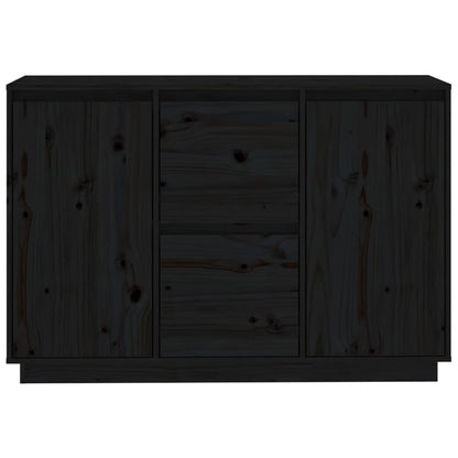 Dressoir 111X34X75 Cm Massief Grenenhout Zwart