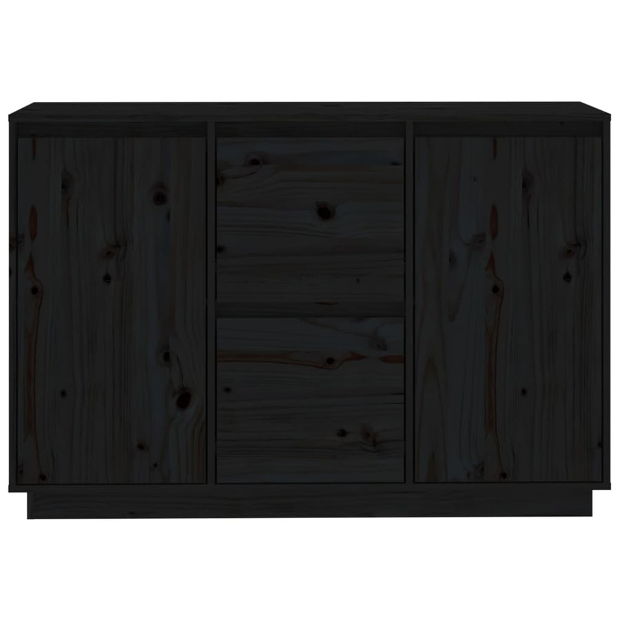 Dressoir 111X34X75 Cm Massief Grenenhout Zwart