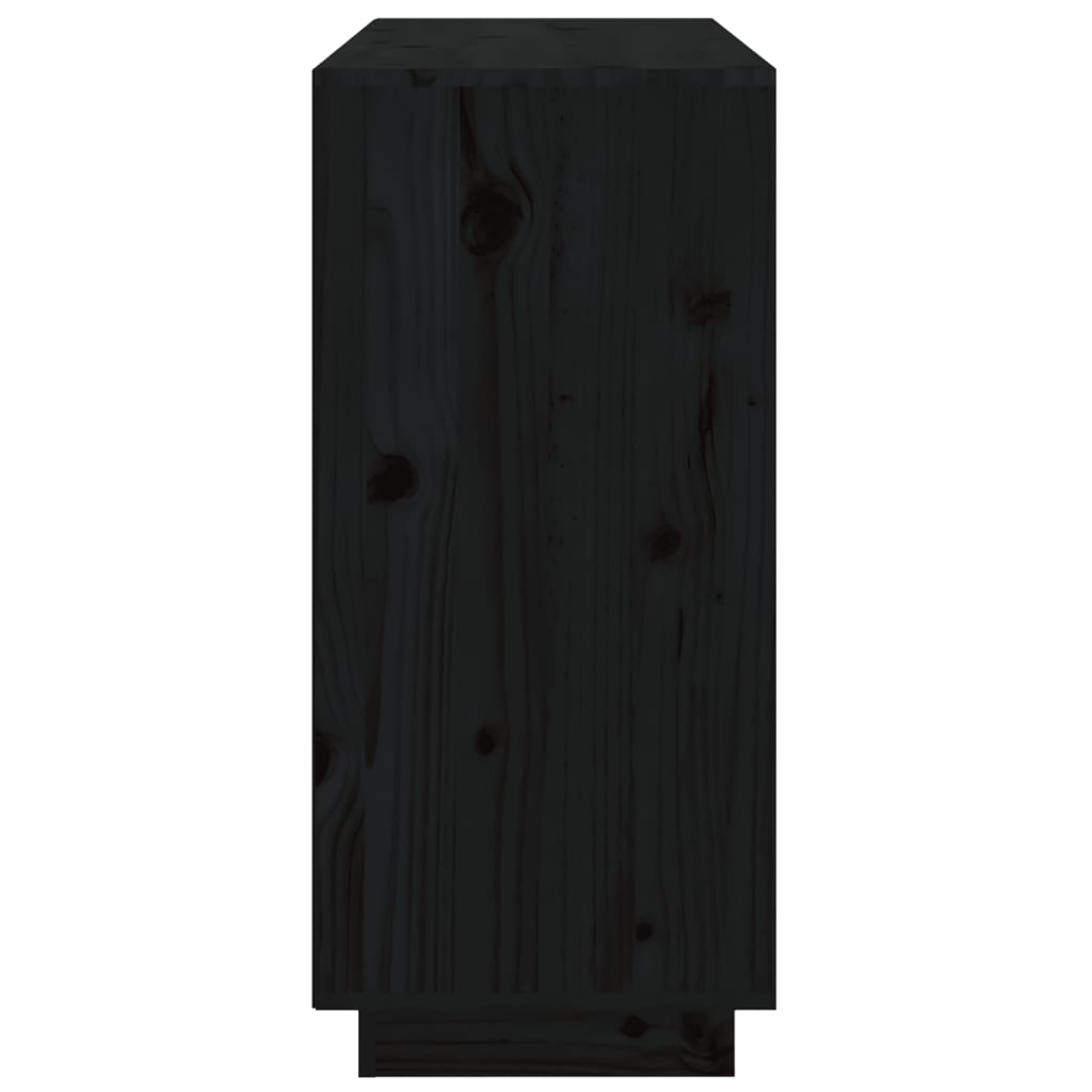 Dressoir 111X34X75 Cm Massief Grenenhout Zwart