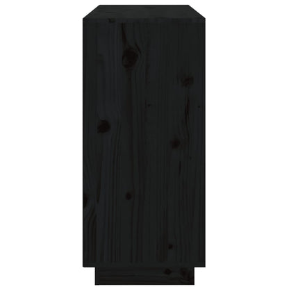 Dressoir 111X34X75 Cm Massief Grenenhout Zwart