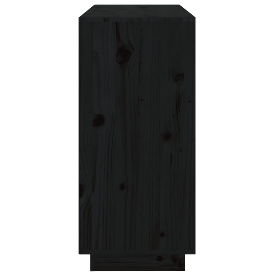 Dressoir 111X34X75 Cm Massief Grenenhout Zwart