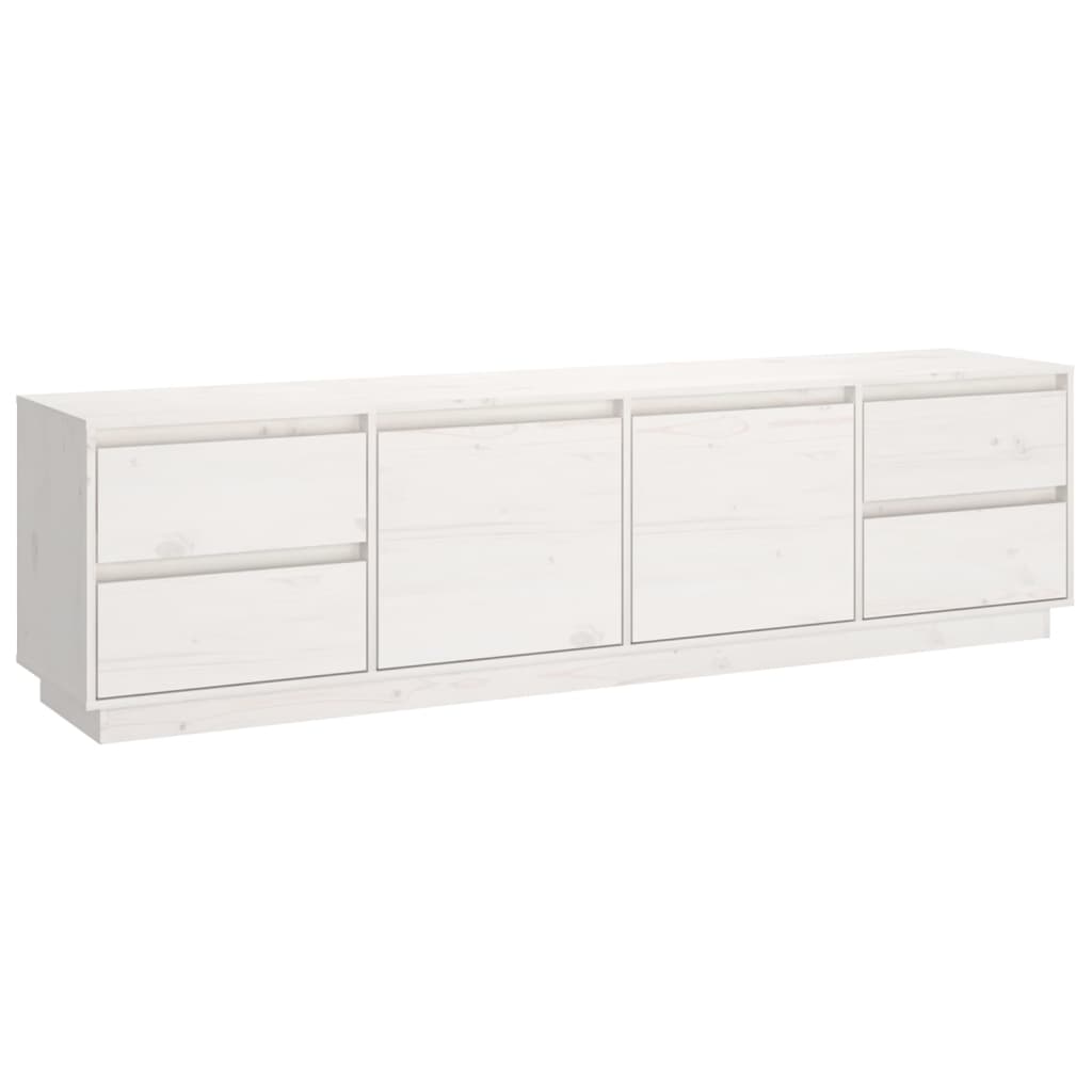Tv-Meubel 76X37X47,5 Cm Massief Grenenhout Wit