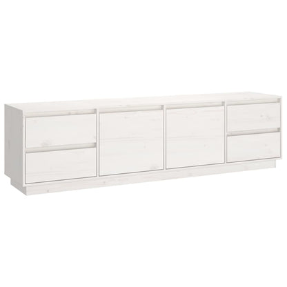 Tv-Meubel 76X37X47,5 Cm Massief Grenenhout Wit