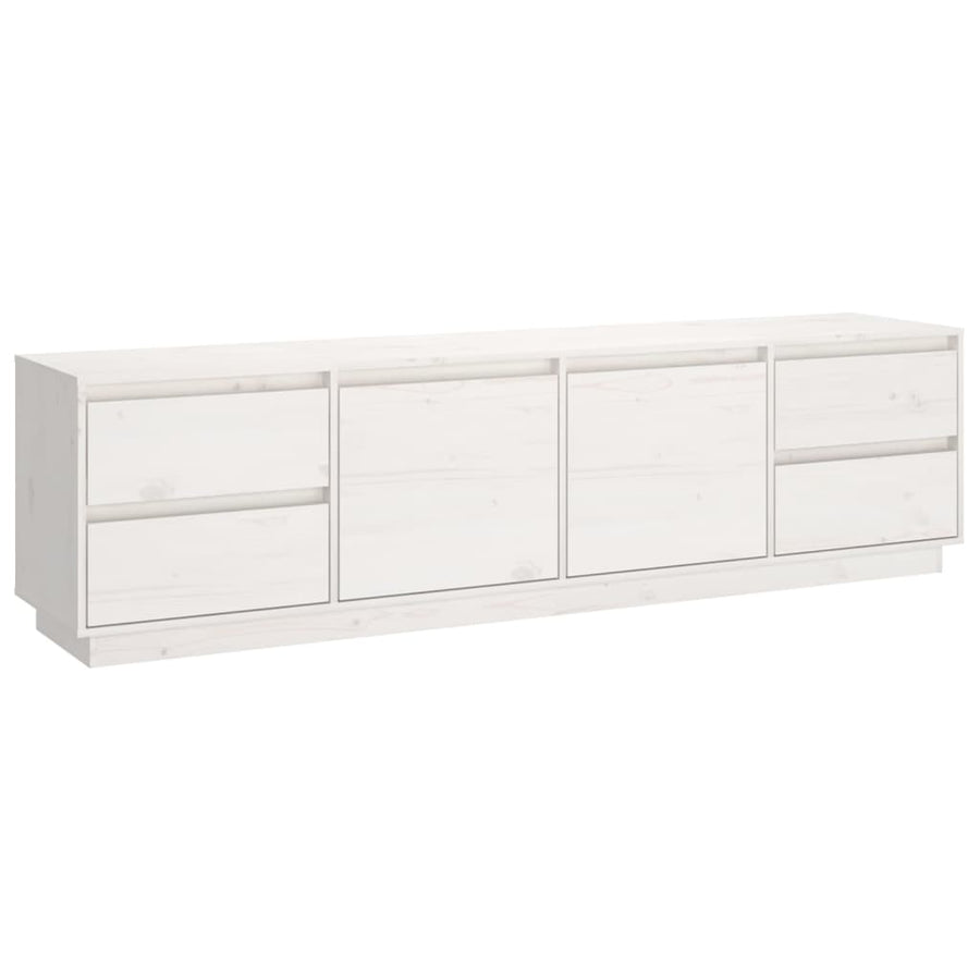 Tv-Meubel 76X37X47,5 Cm Massief Grenenhout Wit