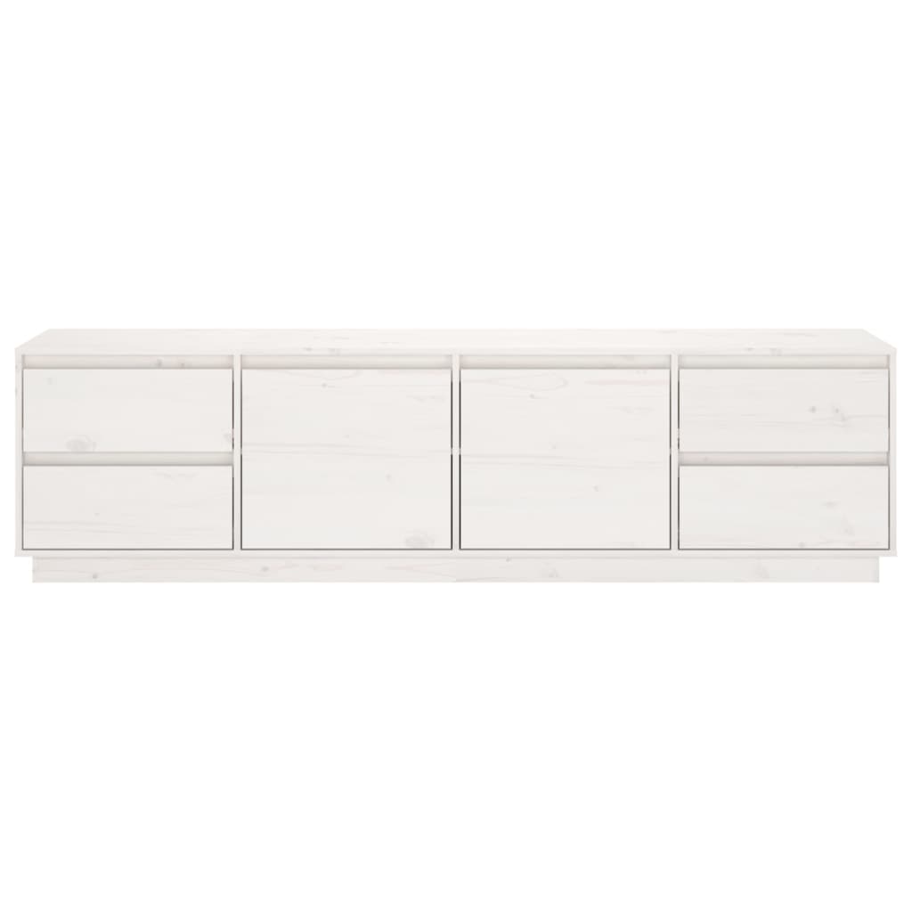 Tv-Meubel 76X37X47,5 Cm Massief Grenenhout Wit
