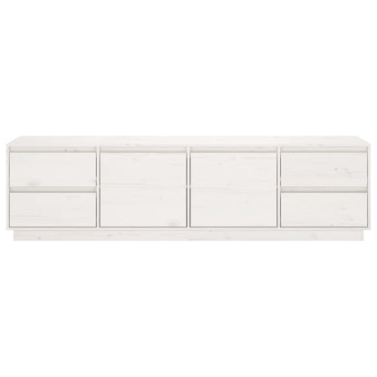 Tv-Meubel 76X37X47,5 Cm Massief Grenenhout Wit
