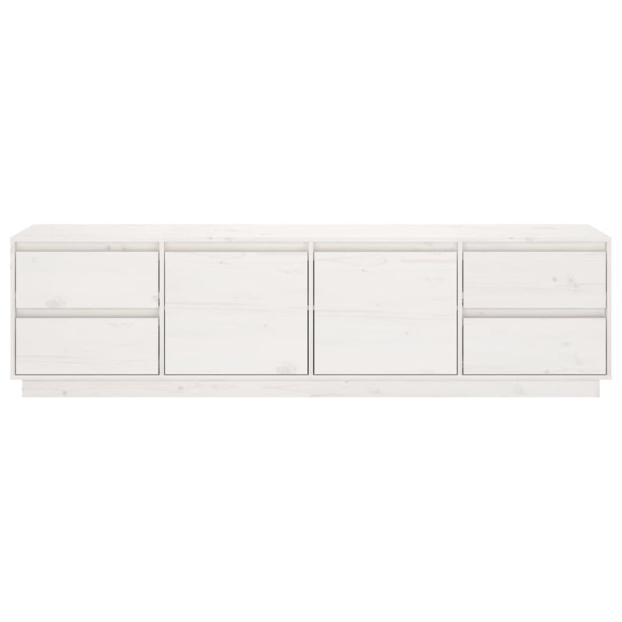 Tv-Meubel 76X37X47,5 Cm Massief Grenenhout Wit