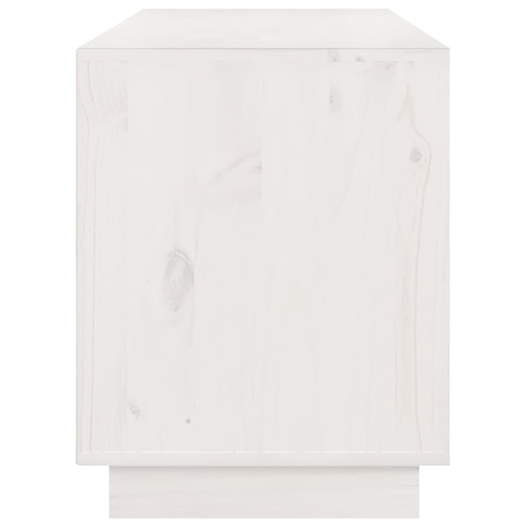 Tv-Meubel 76X37X47,5 Cm Massief Grenenhout Wit