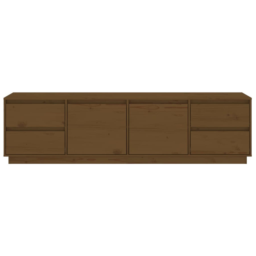 Tv-Meubel 76X37X47,5 Cm Massief Grenenhout Honingbruin