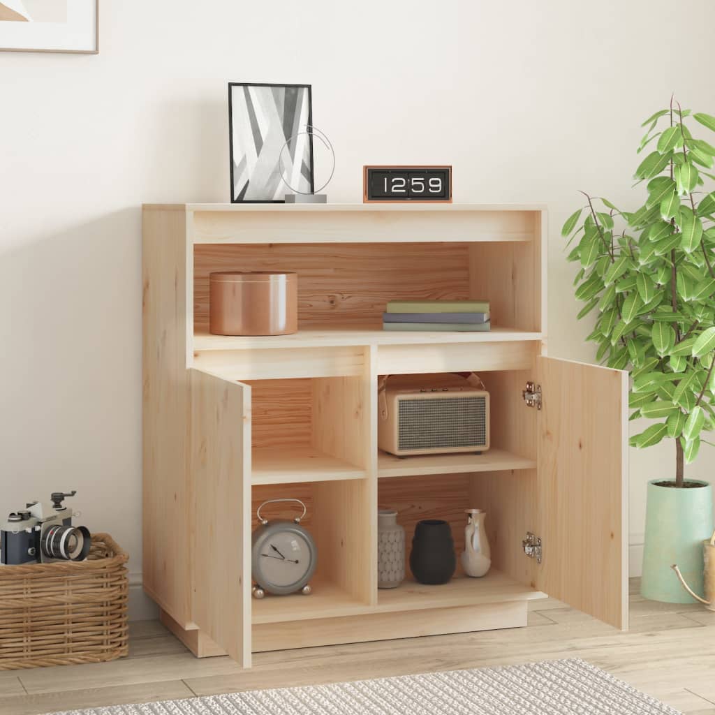 Dressoir 70X34X80 Cm Massief Grenenhout