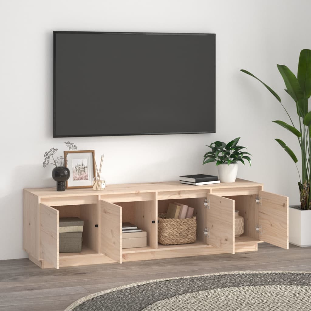 Tv-Meubel 156X37X45 Cm Massief Grenenhout Naturel