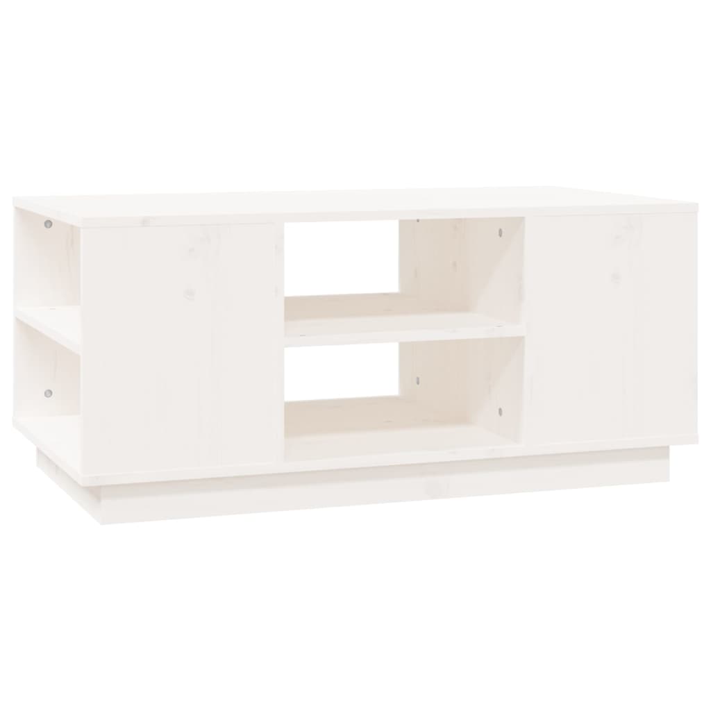 Salontafel 90X49X40,5 Cm Massief Grenenhout Wit