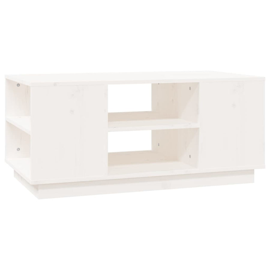 Salontafel 90X49X40,5 Cm Massief Grenenhout Wit