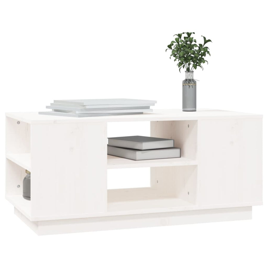 Salontafel 90X49X40,5 Cm Massief Grenenhout Wit