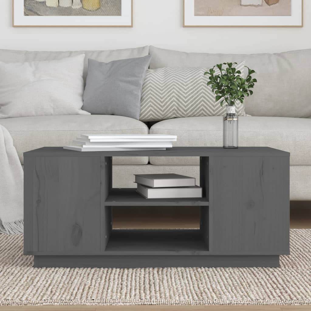 Salontafel 90X49X40,5 Cm Massief Grenenhout Grijs