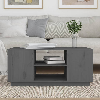 Salontafel 90X49X40,5 Cm Massief Grenenhout Grijs