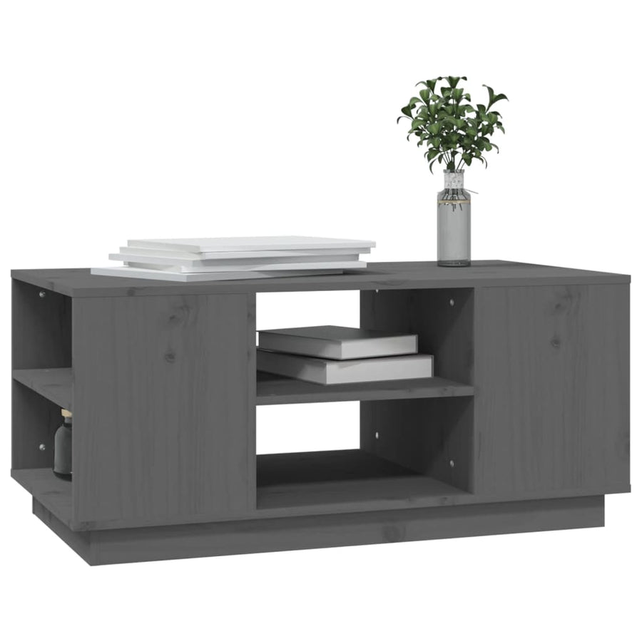 Salontafel 90X49X40,5 Cm Massief Grenenhout Grijs