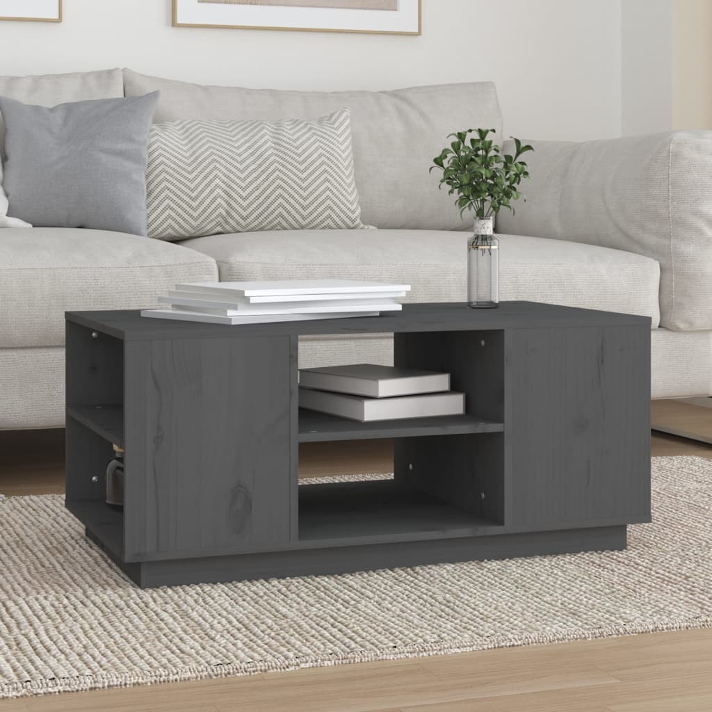 Salontafel 90X49X40,5 Cm Massief Grenenhout Grijs