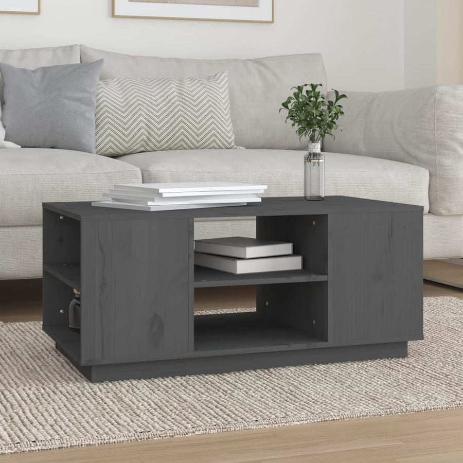 Salontafel 90X49X40,5 Cm Massief Grenenhout Grijs