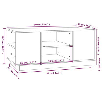 Salontafel 90X49X40,5 Cm Massief Grenenhout Honingbruin