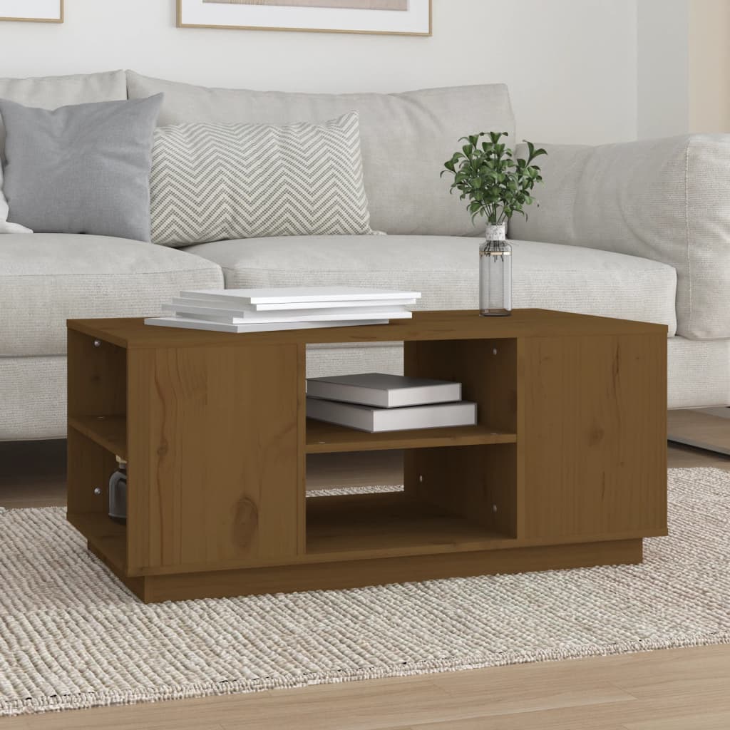 Salontafel 90X49X40,5 Cm Massief Grenenhout Honingbruin