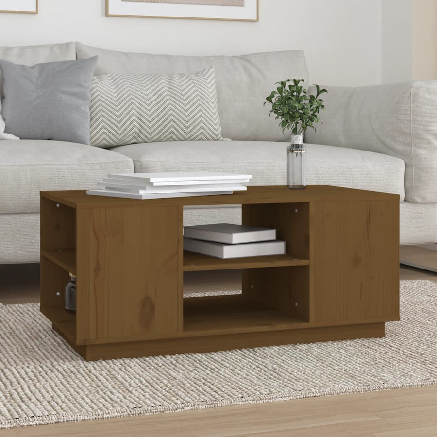 Salontafel 90X49X40,5 Cm Massief Grenenhout Honingbruin