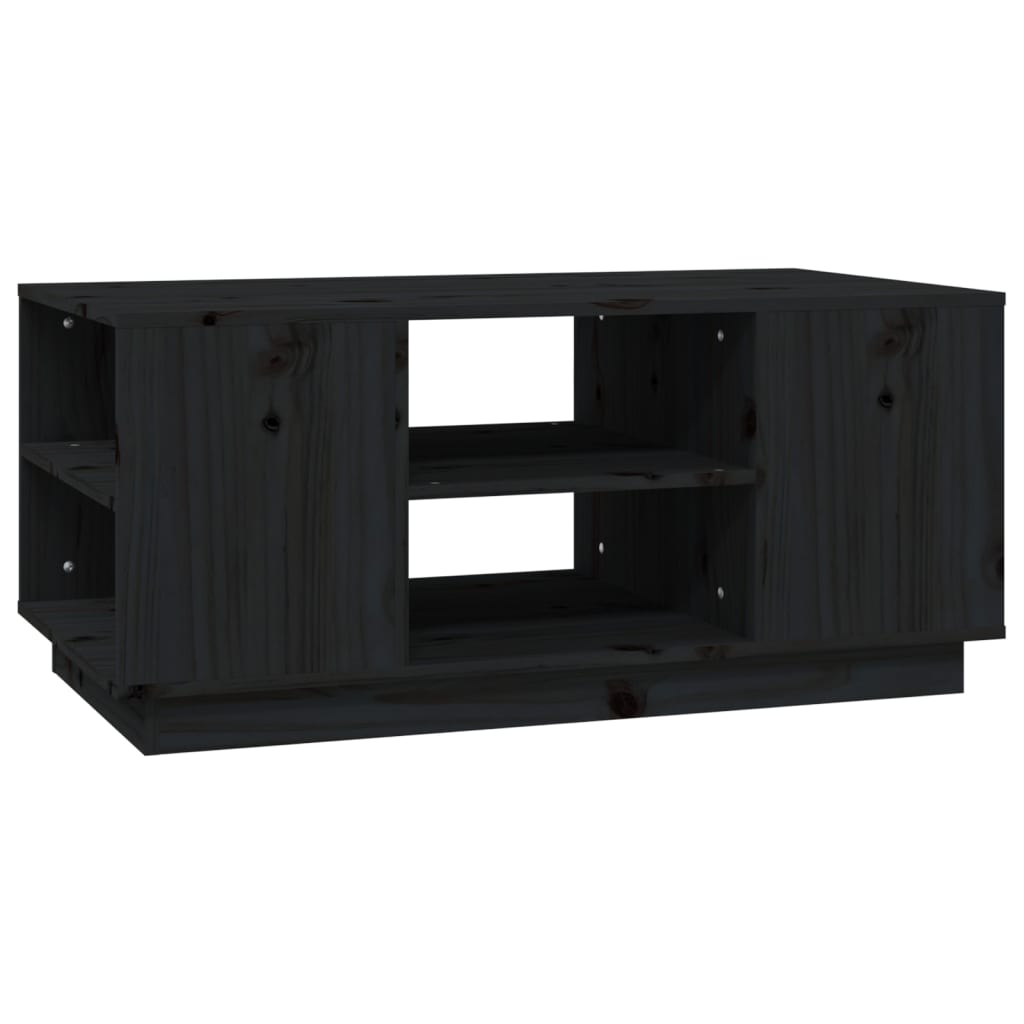 Salontafel 90X49X40,5 Cm Massief Grenenhout Zwart