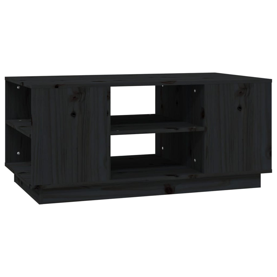 Salontafel 90X49X40,5 Cm Massief Grenenhout Zwart