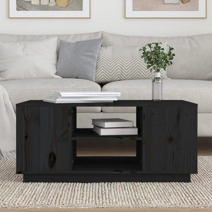 Salontafel 90X49X40,5 Cm Massief Grenenhout Zwart