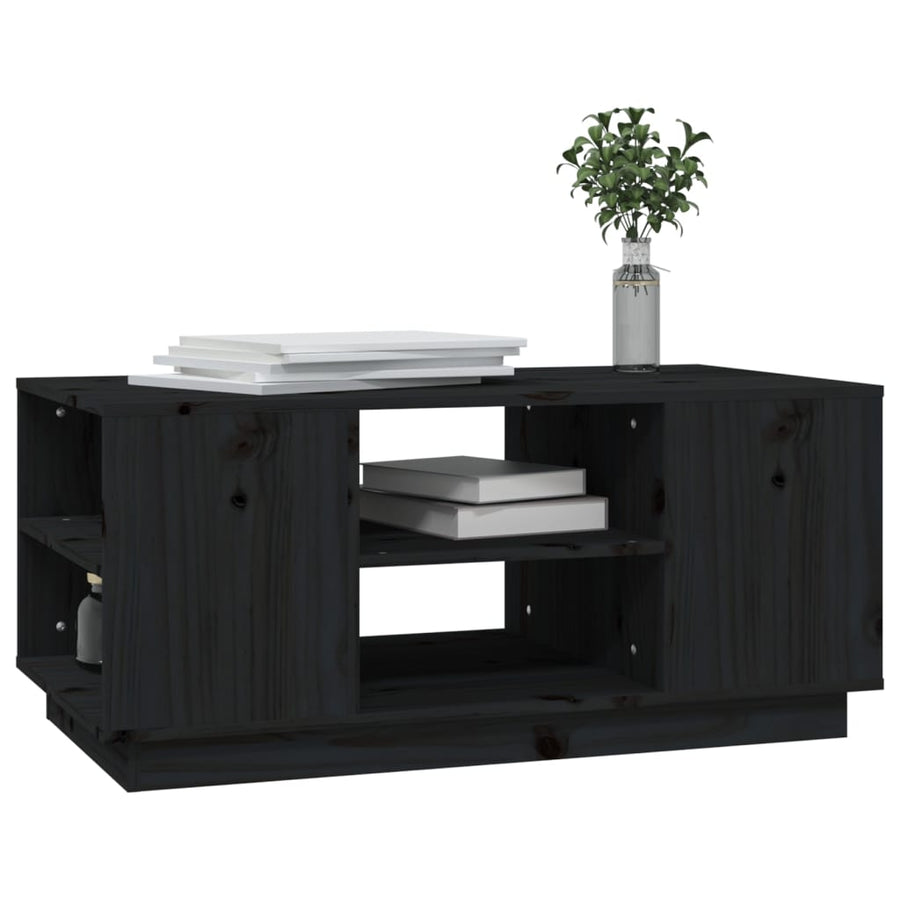 Salontafel 90X49X40,5 Cm Massief Grenenhout Zwart