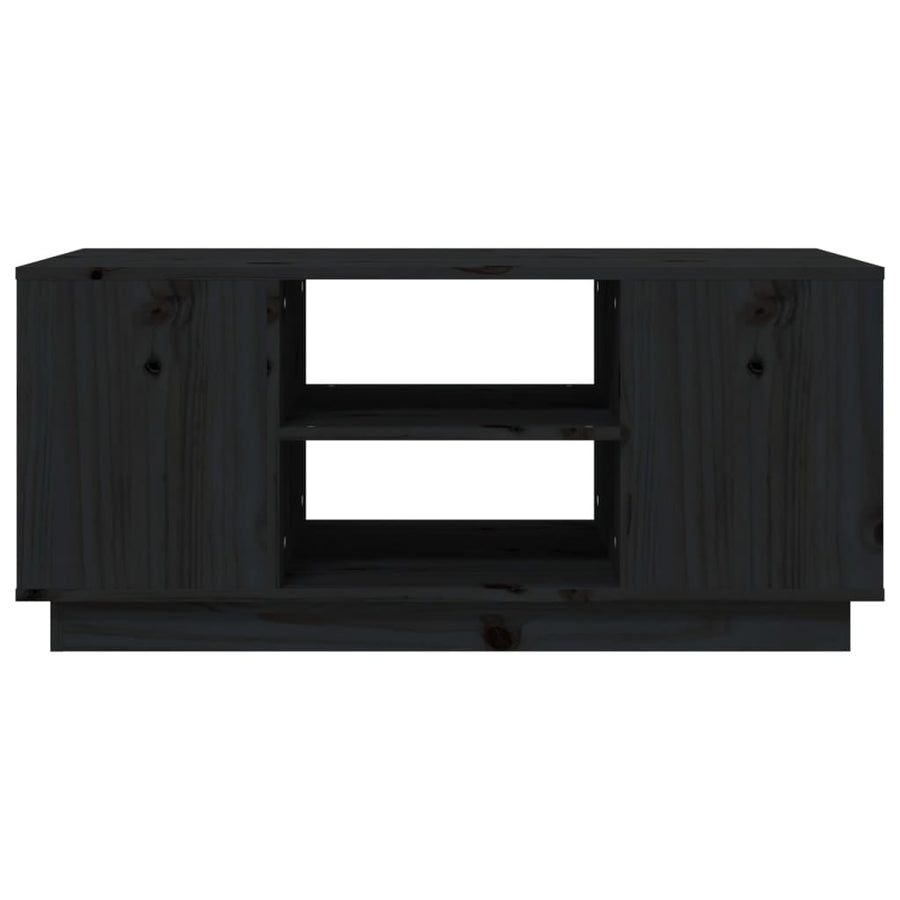 Salontafel 90X49X40,5 Cm Massief Grenenhout Zwart