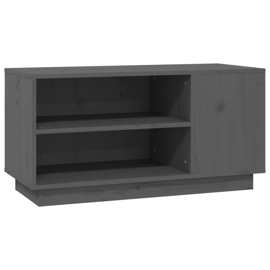 Tv-Meubel 80X35X40,5 Cm Massief Grenenhout Grijs