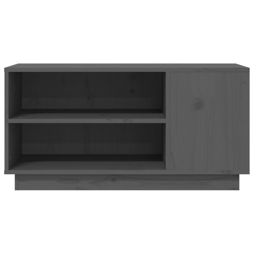 Tv-Meubel 80X35X40,5 Cm Massief Grenenhout Grijs