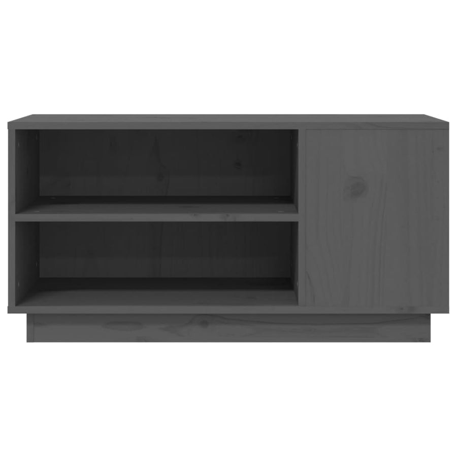 Tv-Meubel 80X35X40,5 Cm Massief Grenenhout Grijs