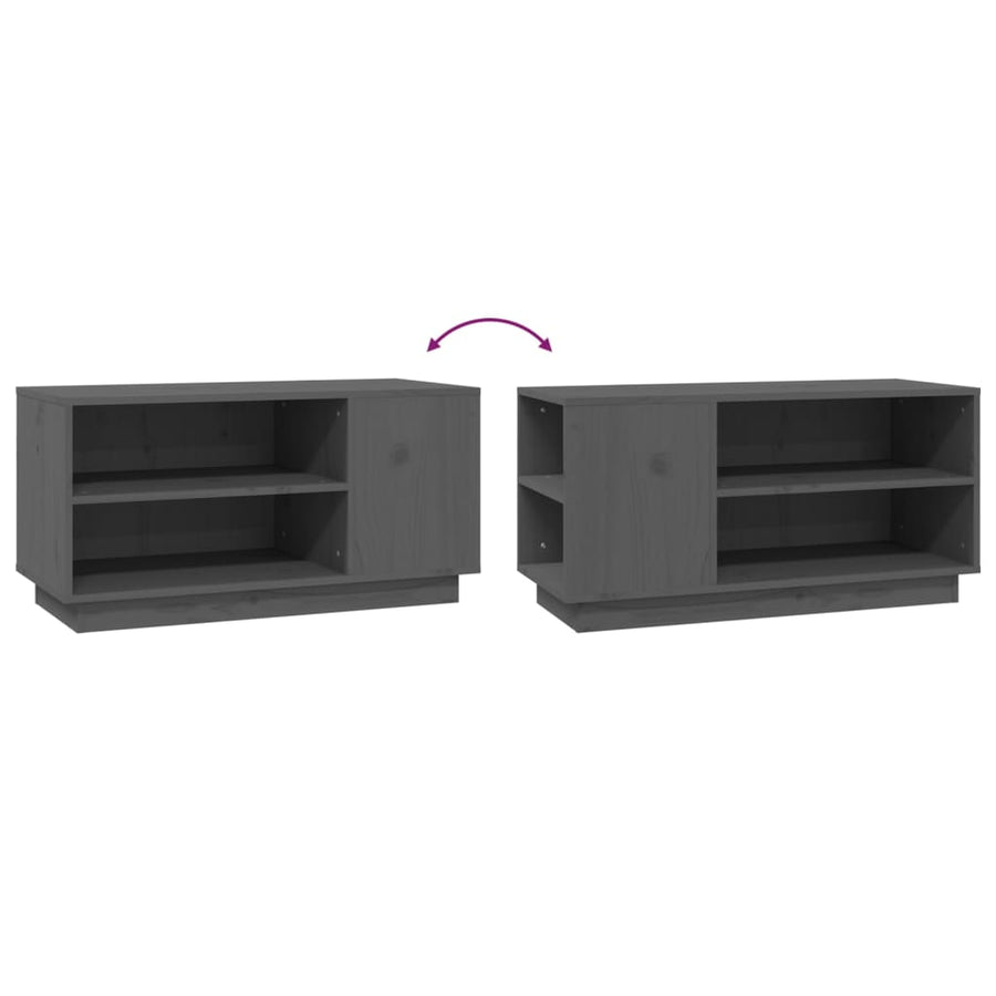 Tv-Meubel 80X35X40,5 Cm Massief Grenenhout Grijs