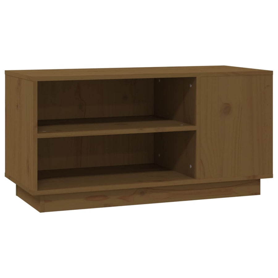 Tv-Meubel 80X35X40,5 Cm Massief Grenenhout Honingbruin