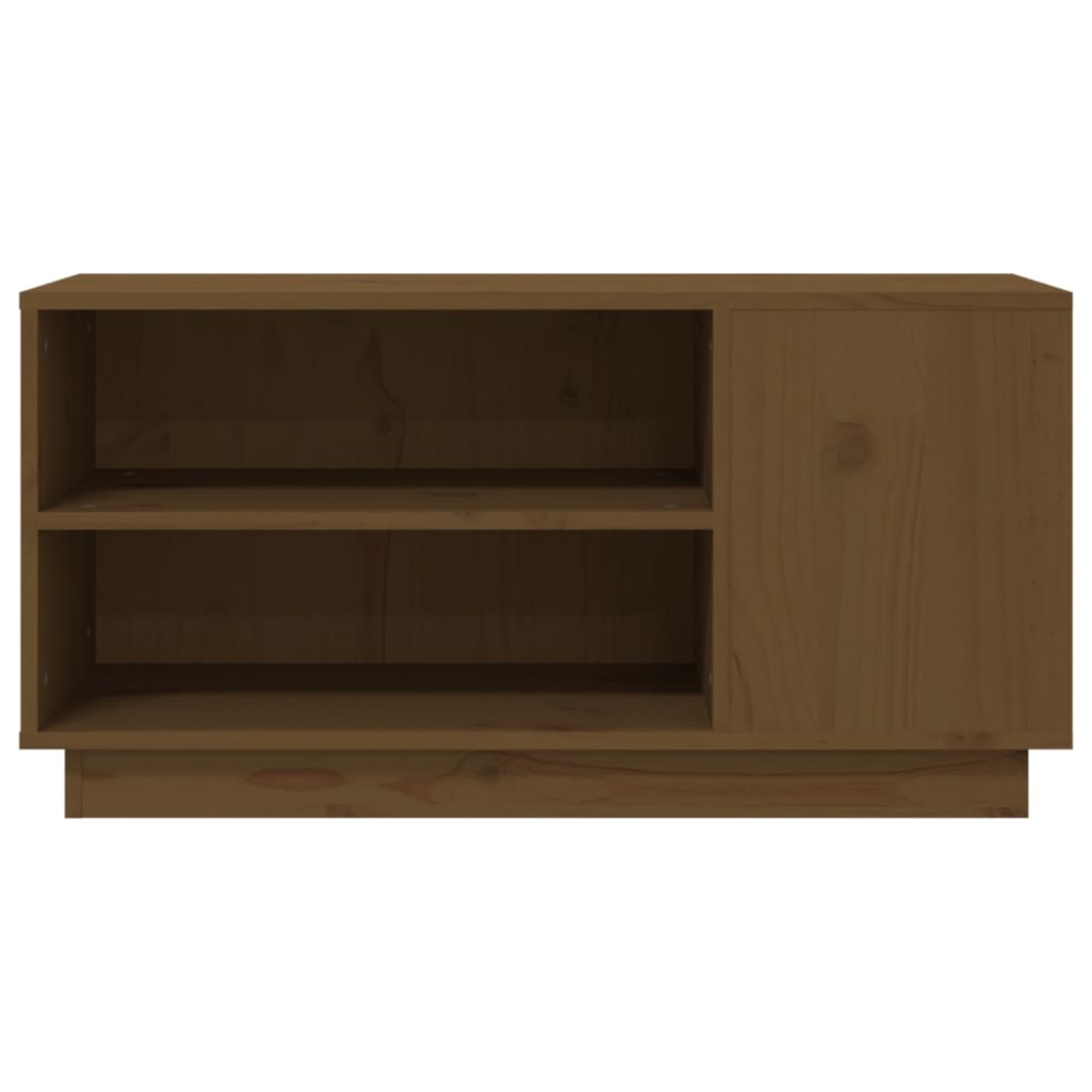 Tv-Meubel 80X35X40,5 Cm Massief Grenenhout Honingbruin