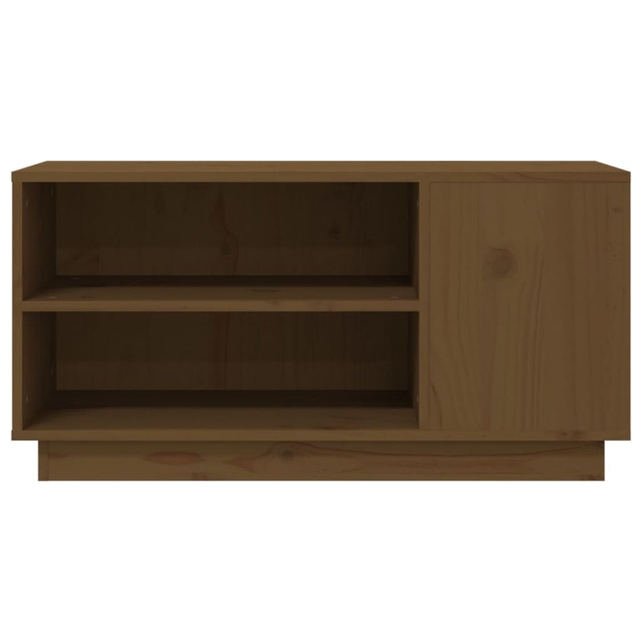 Tv-Meubel 80X35X40,5 Cm Massief Grenenhout Honingbruin