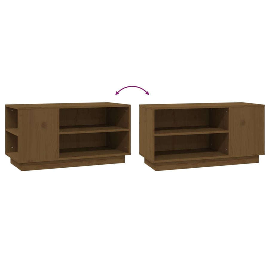 Tv-Meubel 80X35X40,5 Cm Massief Grenenhout Honingbruin