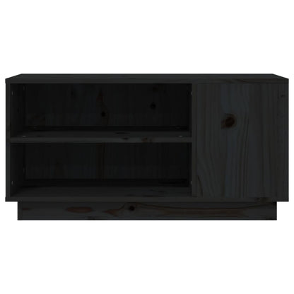 Tv-Meubel 80X35X40,5 Cm Massief Grenenhout Zwart