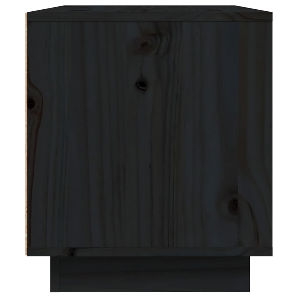 Tv-Meubel 80X35X40,5 Cm Massief Grenenhout Zwart