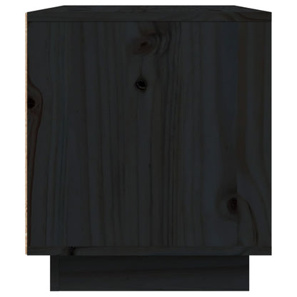 Tv-Meubel 80X35X40,5 Cm Massief Grenenhout Zwart