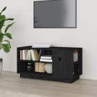 TV cabinet 80x35x40.5 cm solid pine wood black