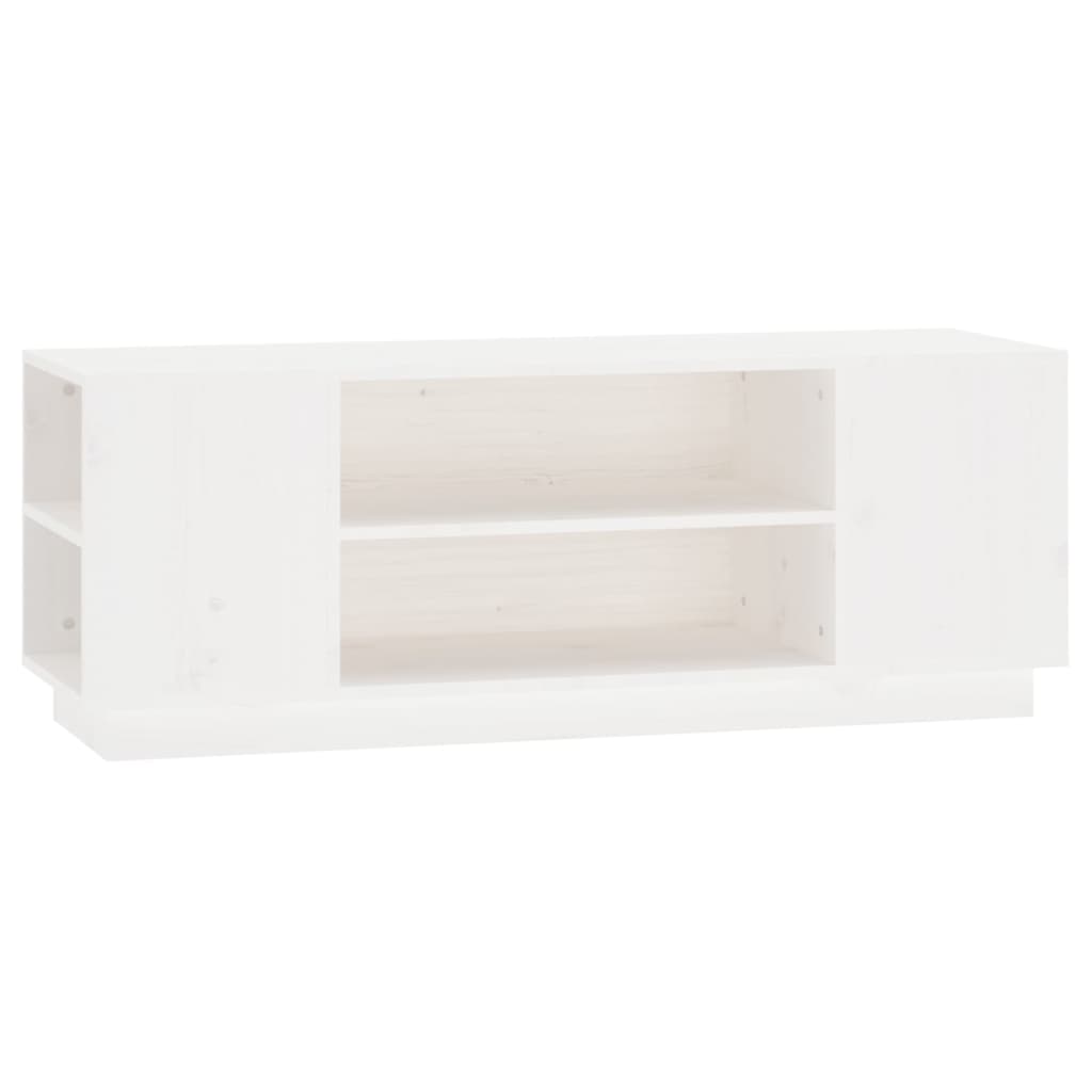 Tv-Meubel 0X35X40,5 Cm Massief Grenenhout Wit